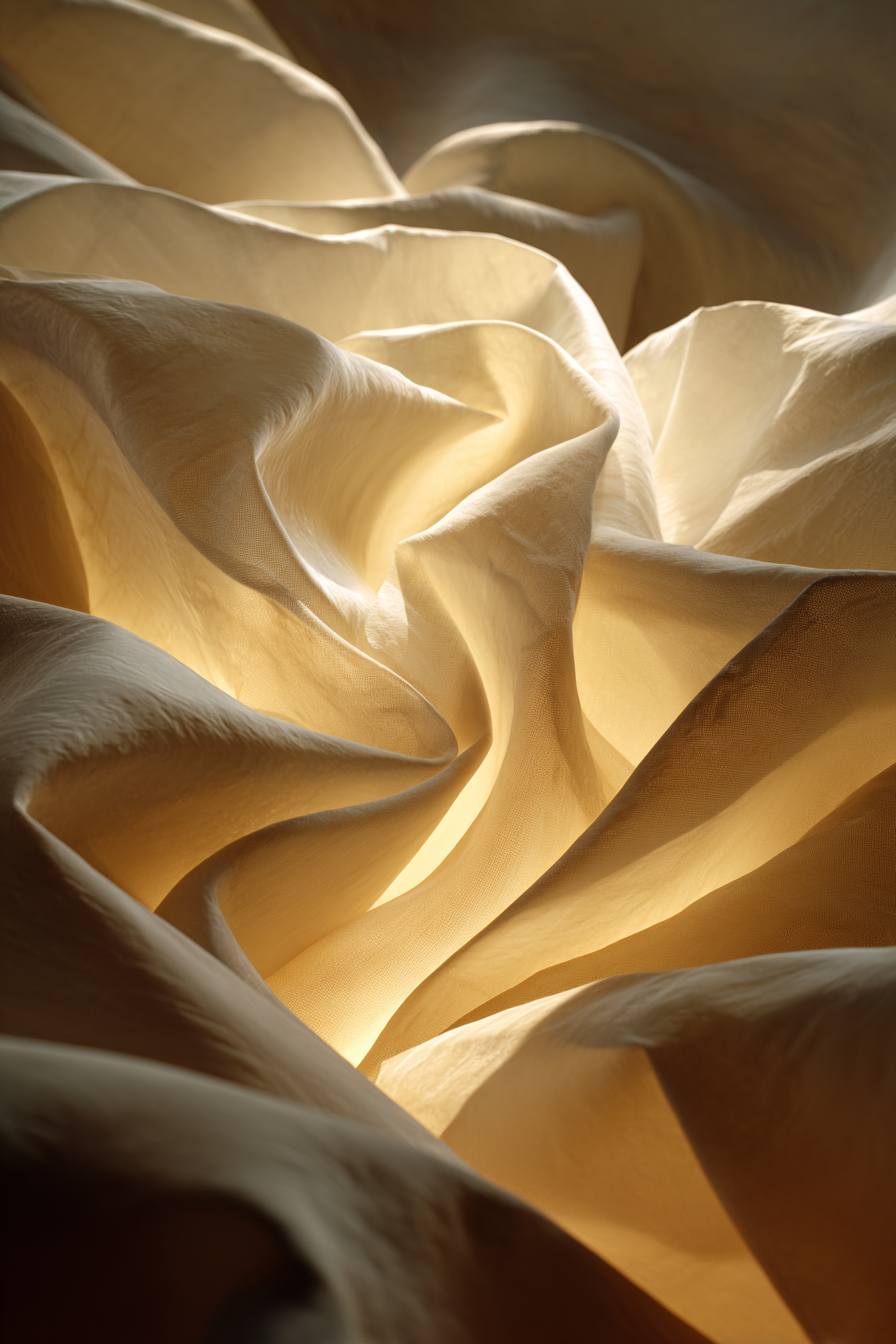Sanfte Falten Von Stoff Mit Einem Warmen Glow | Gold und Beige | Farbenwelten