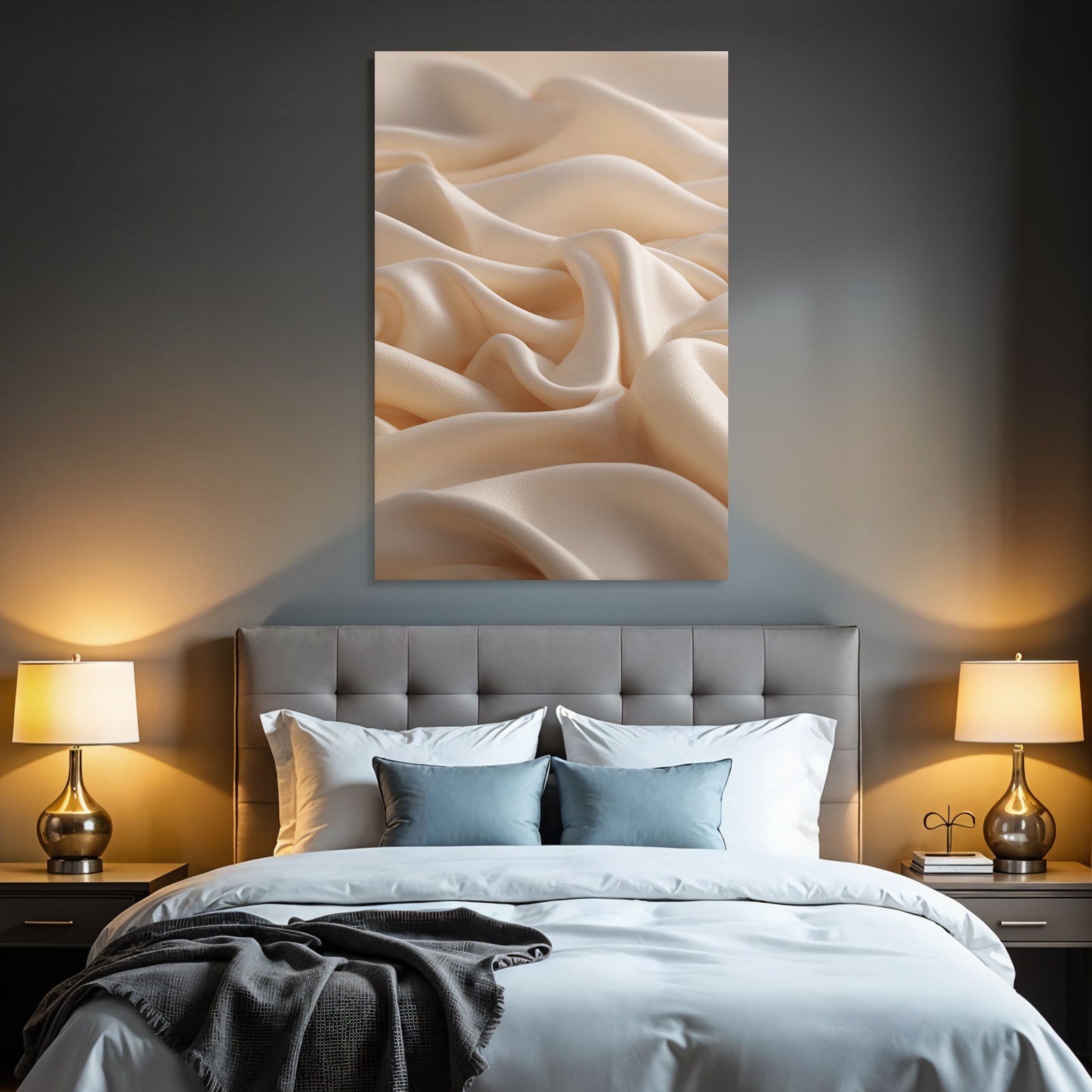 Sanfter Flüssender Stoff Beige Smooth Silky Textur