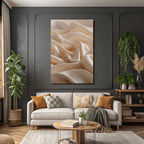 Sanfter Flüssender Stoff Beige Smooth Silky Textur