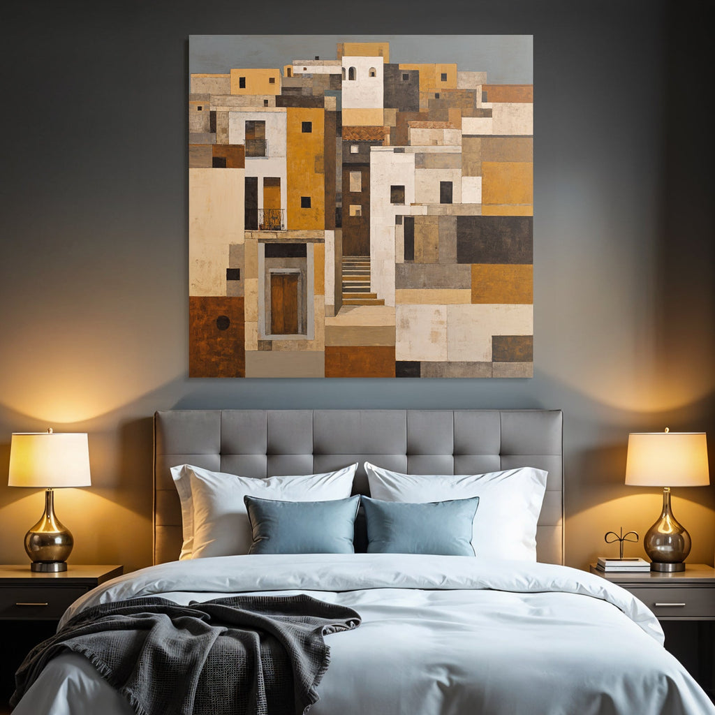 Abstracte Landschaft Oder Architektur Szenen Mit Geometrischen Formen