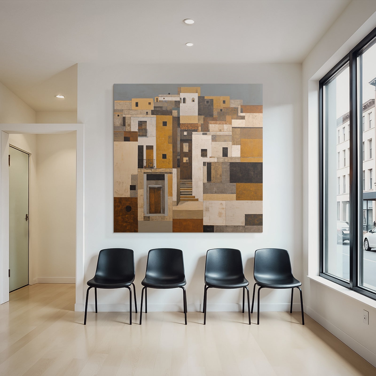 Abstracte Landschaft Oder Architektur Szenen Mit Geometrischen Formen