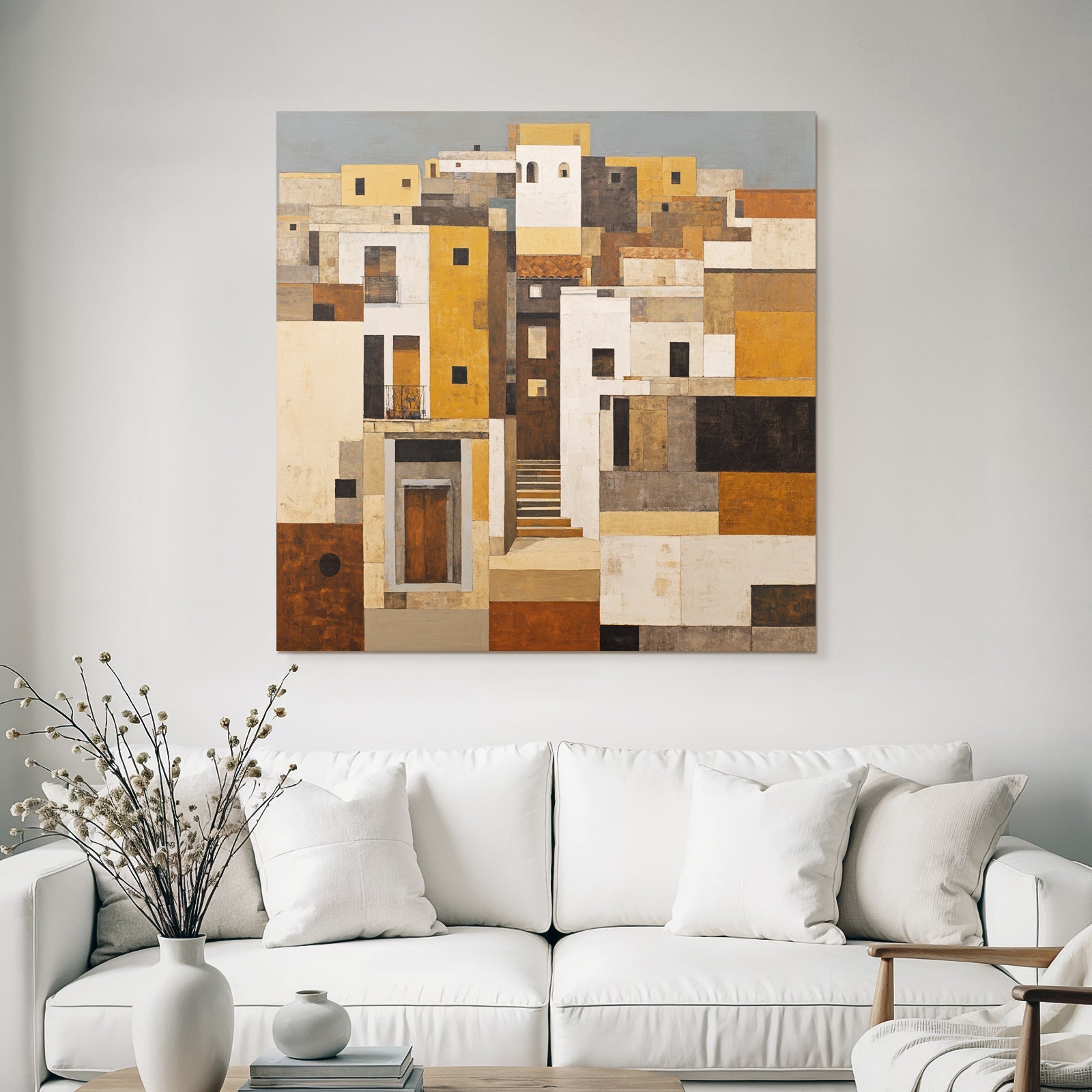 Abstracte Landschaft Oder Architektur Szenen Mit Geometrischen Formen