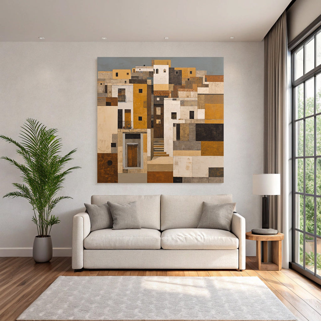 Abstracte Landschaft Oder Architektur Szenen Mit Geometrischen Formen