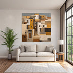 Abstracte Landschaft Oder Architektur Szenen Mit Geometrischen Formen