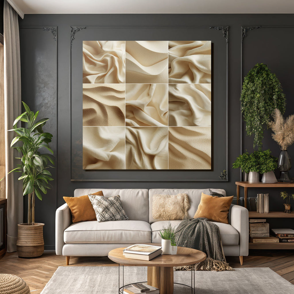 Beige Und Creme Gewebemuster Collage