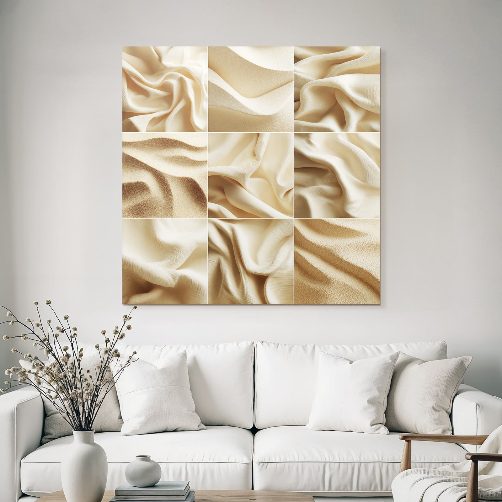 Beige Und Creme Gewebemuster Collage