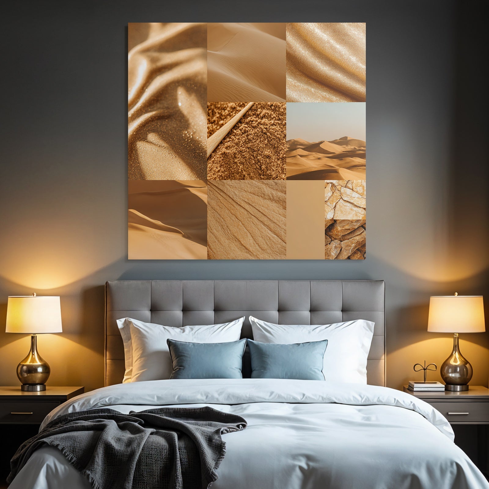 Braun Beige Texturen Collage Natürliche Elemente