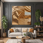 Braun Beige Texturen Collage Natürliche Elemente