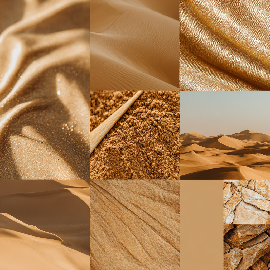 Braun Beige Texturen Collage Natürliche Elemente | Gold und Beige | Farbenwelten