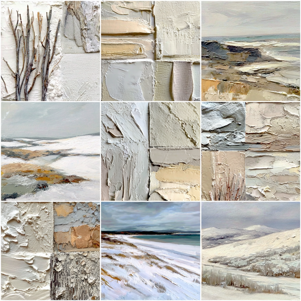 Natur Und Textur Kunst Collage | Gold und Beige | Farbenwelten