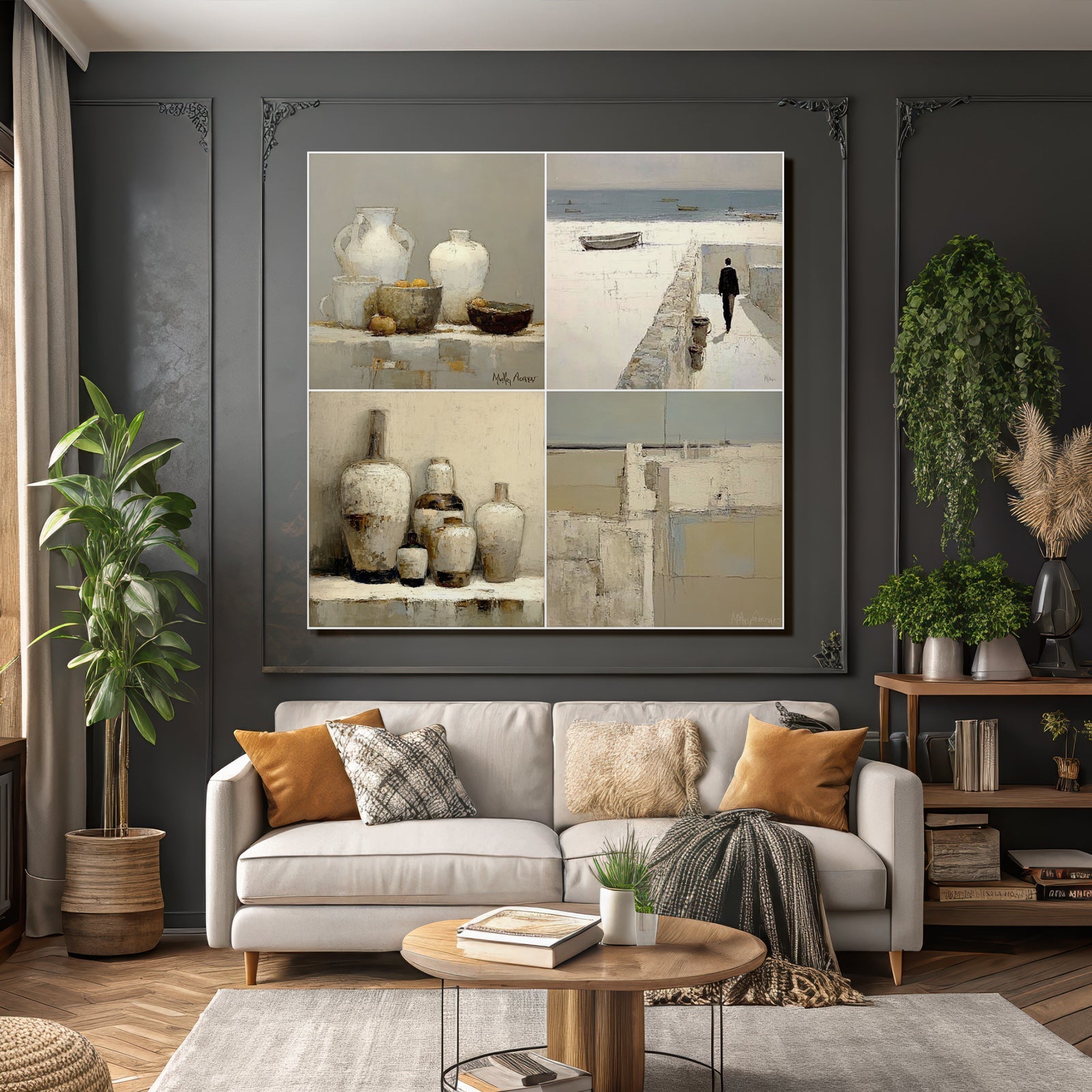 Stille Leben Und Landschaften Kunst Collage