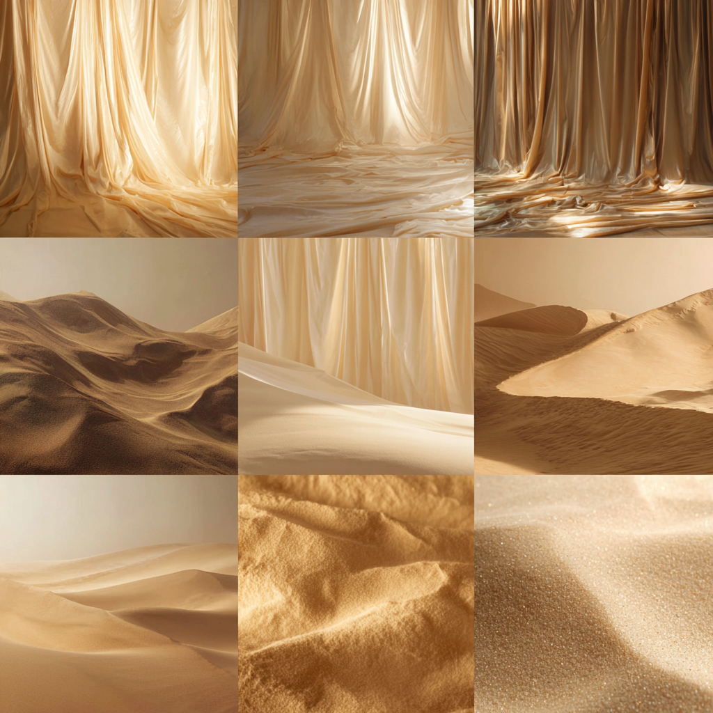 Warm Sandige Texturen Fabriken Dünen Collage | Gold und Beige | Farbenwelten