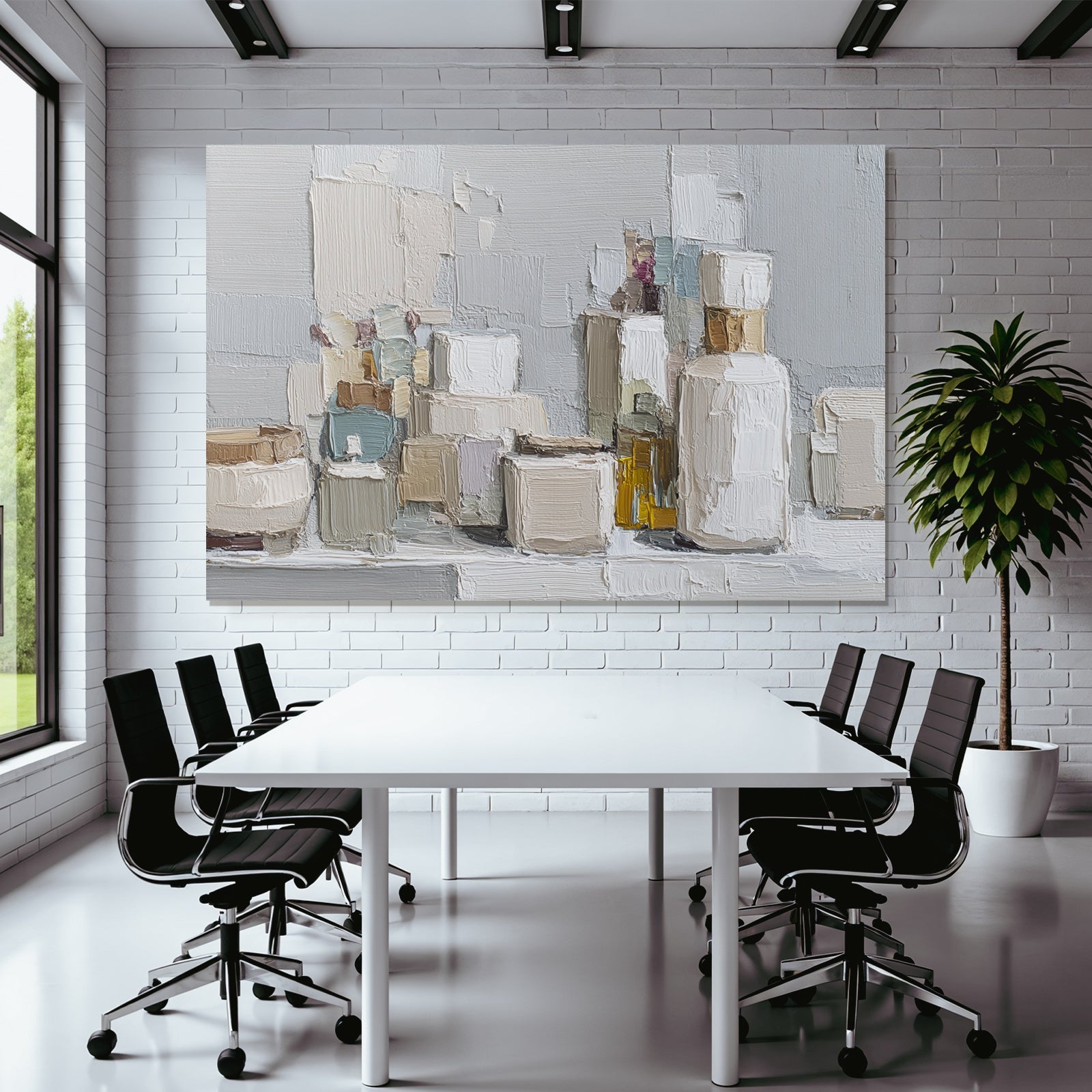 Abstracte Darstellung Von Behältern Mit Expressiven Pinselstrichen