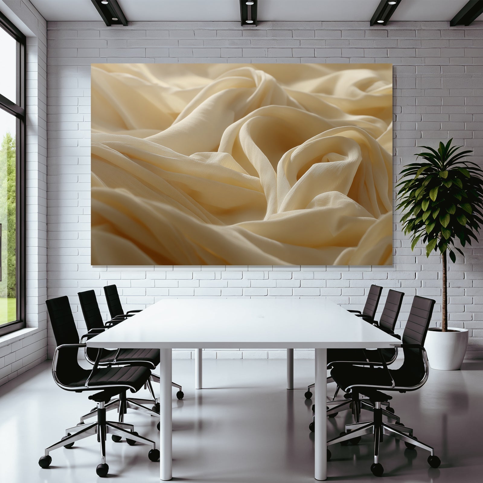 Beige Creme Faltiger Stoff Silk Chiffon Texture