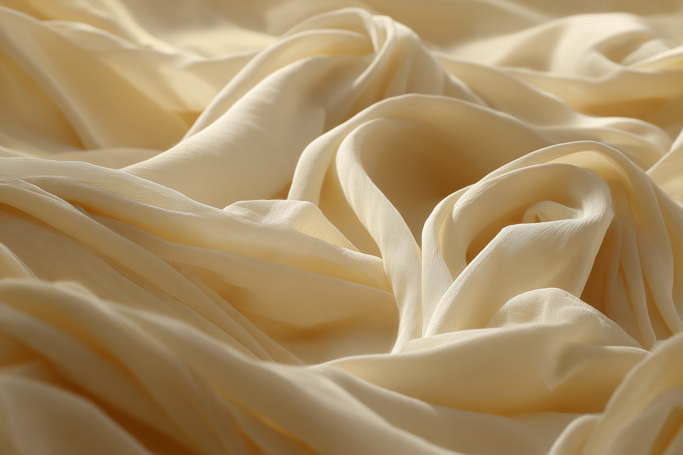 Beige Creme Faltiger Stoff Silk Chiffon Texture | Gold und Beige | Farbenwelten
