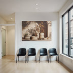 Dekorative Tonwaren Mit Dry Floral Arrangements In Erdton Palette