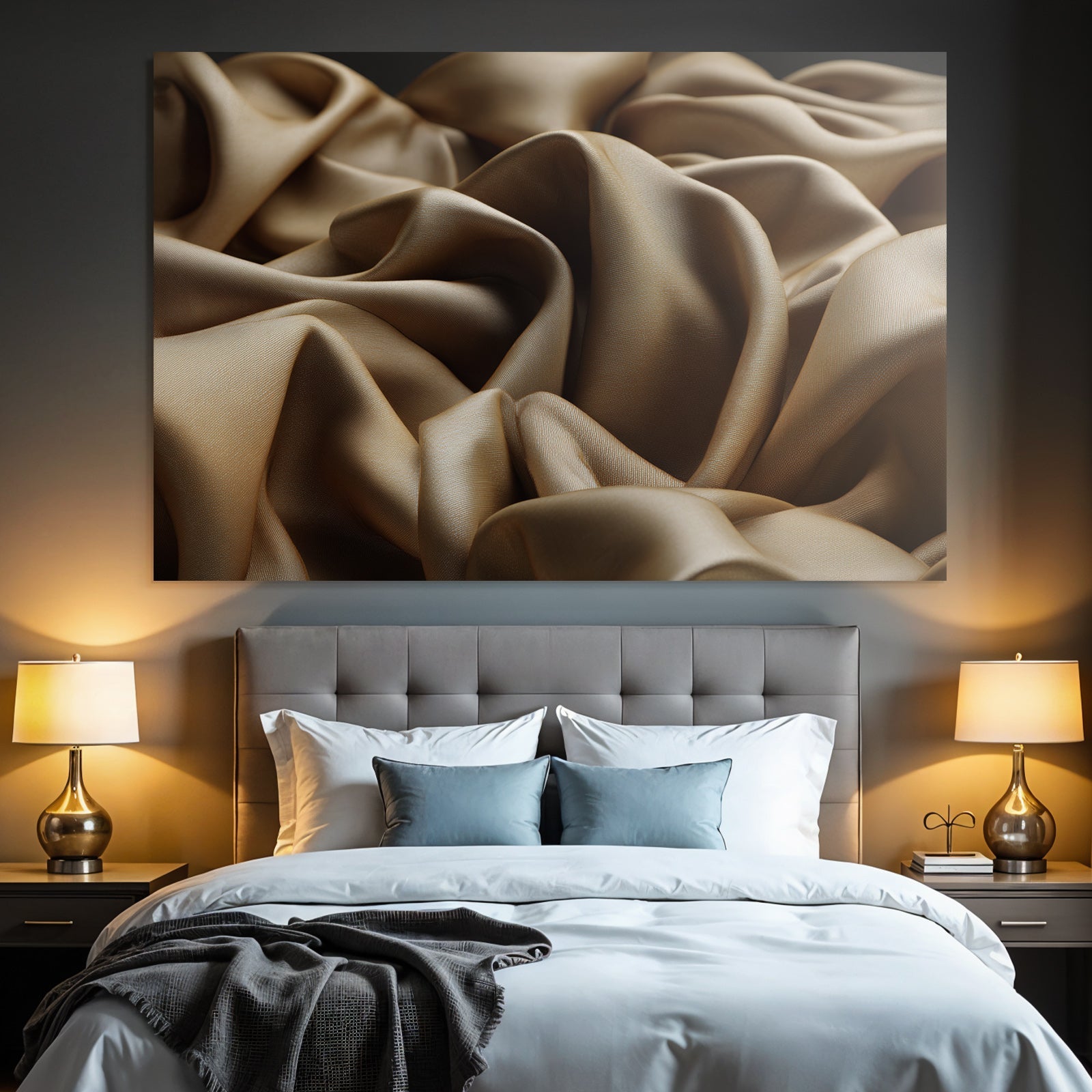 Faltiger Satin Goldbraun