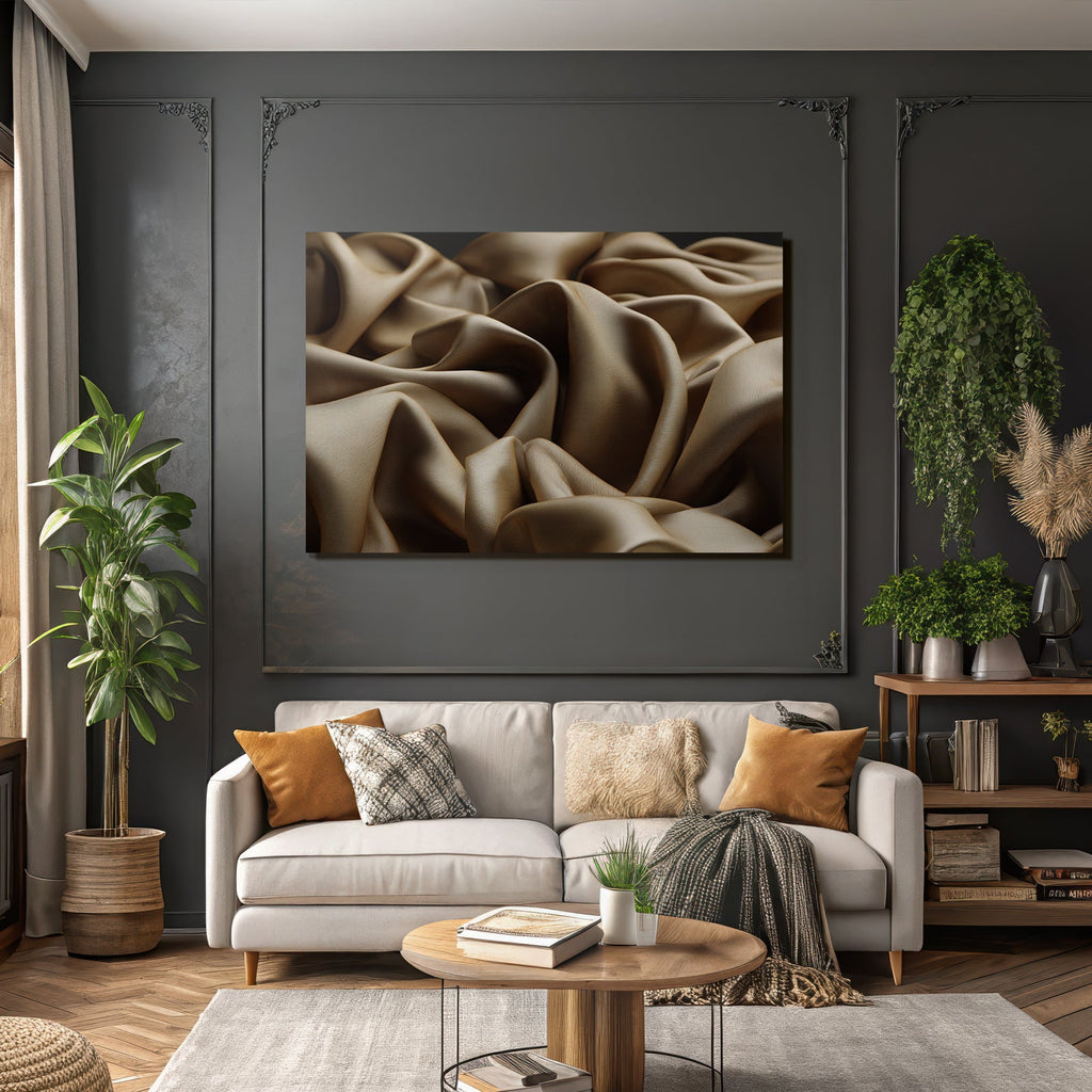 Faltiger Satin Goldbraun