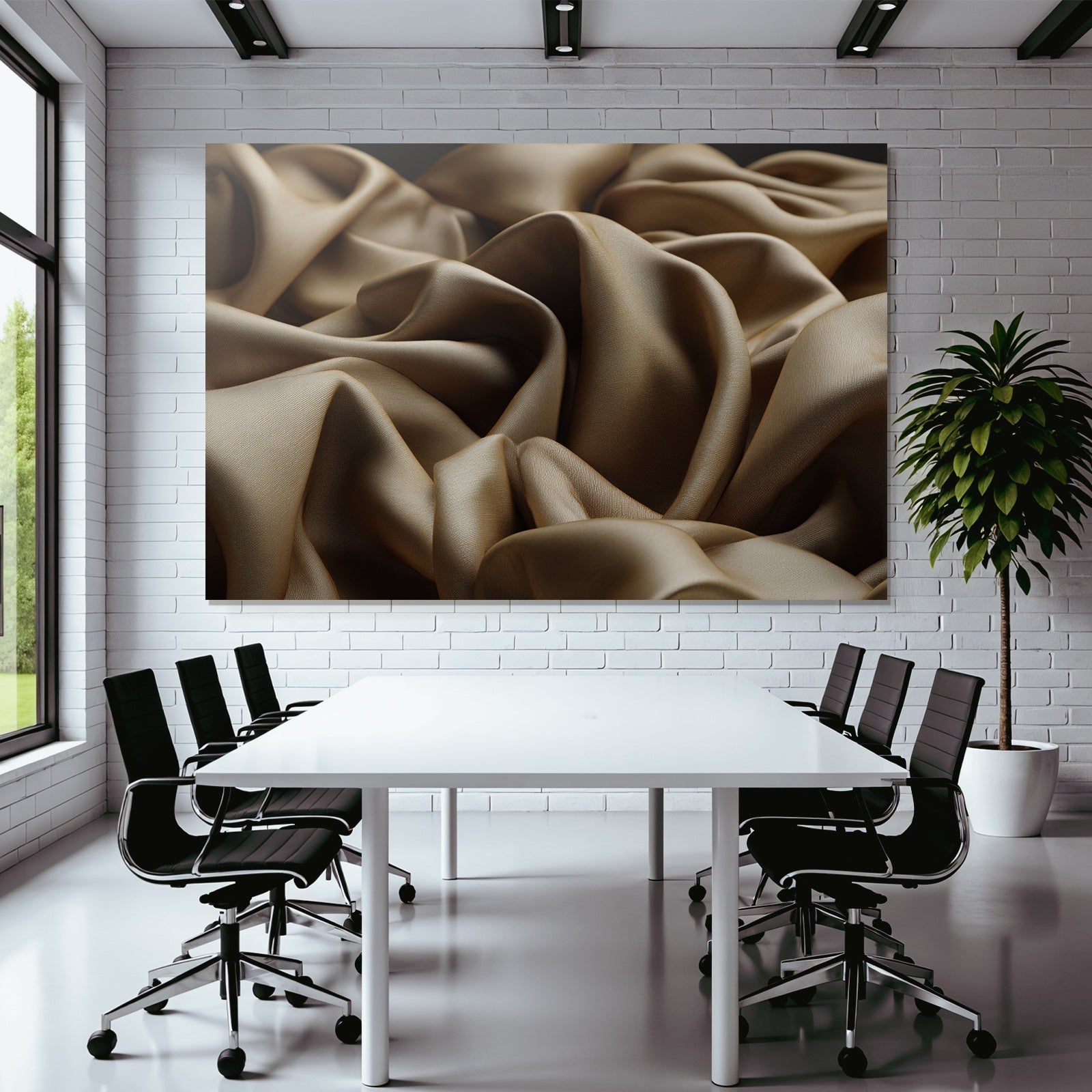 Faltiger Satin Goldbraun