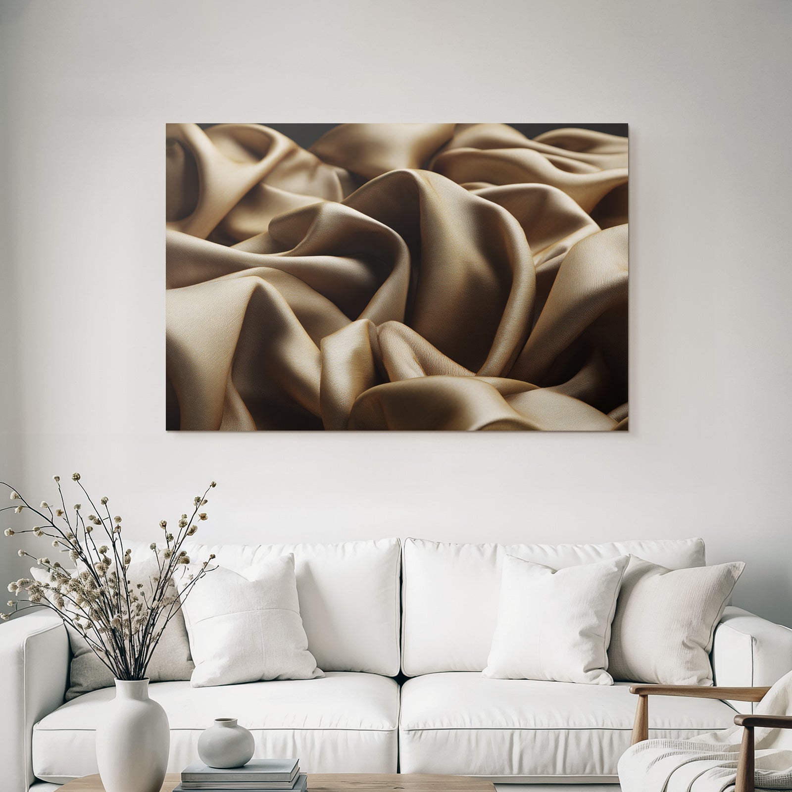 Faltiger Satin Goldbraun