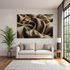 Faltiger Satin Goldbraun