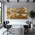 Goldener Stoff Welliges Design Satin Seide Falten
