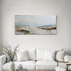 Landschaft Mit Impasto Technik Bergblick Sanfte Wolken Stille Natur