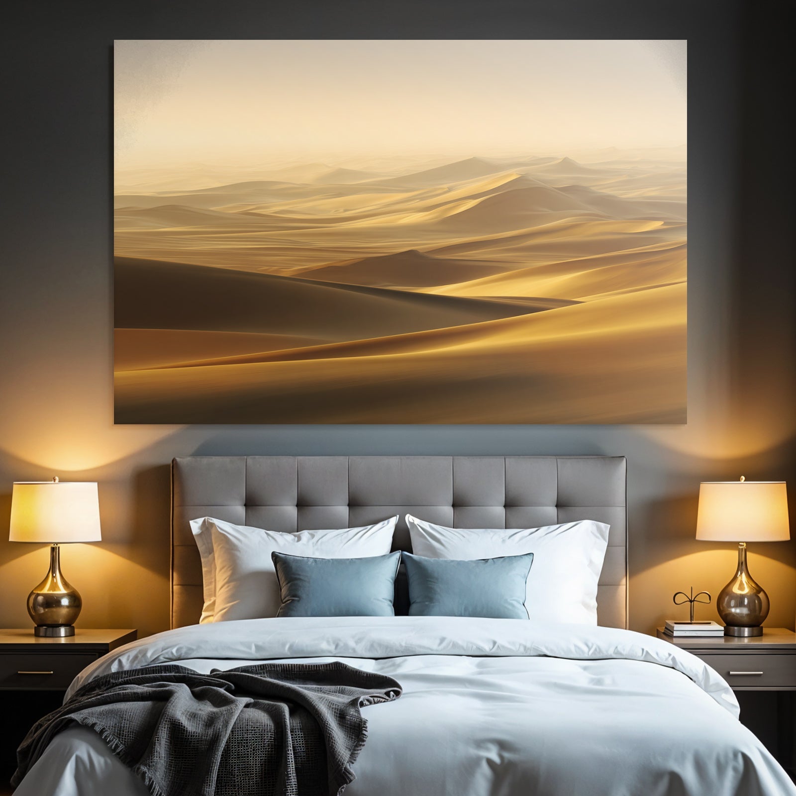 Sanddünen Im Goldenen Licht Dessertlandschaft