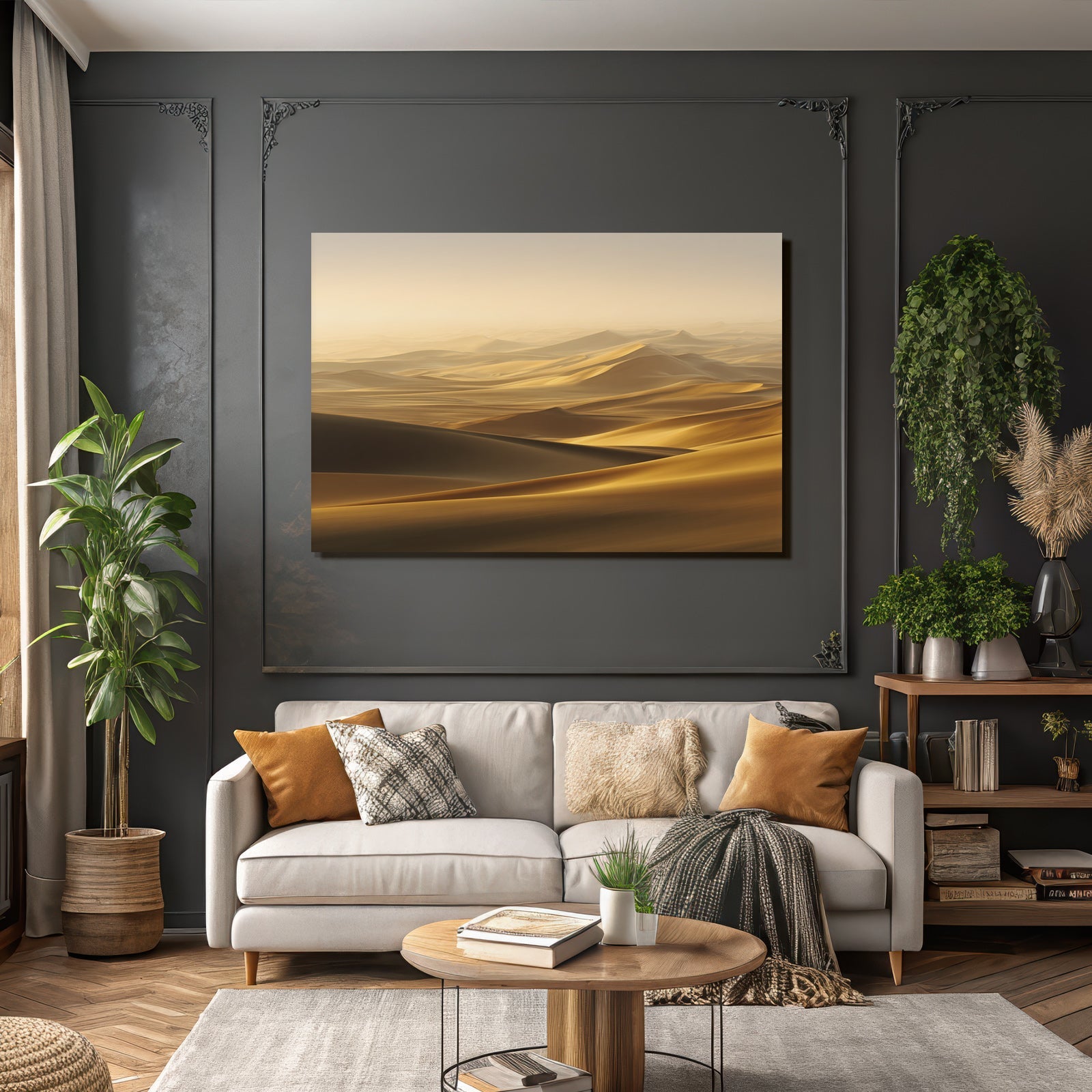Sanddünen Im Goldenen Licht Dessertlandschaft