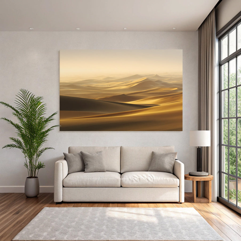 Sanddünen Im Goldenen Licht Dessertlandschaft