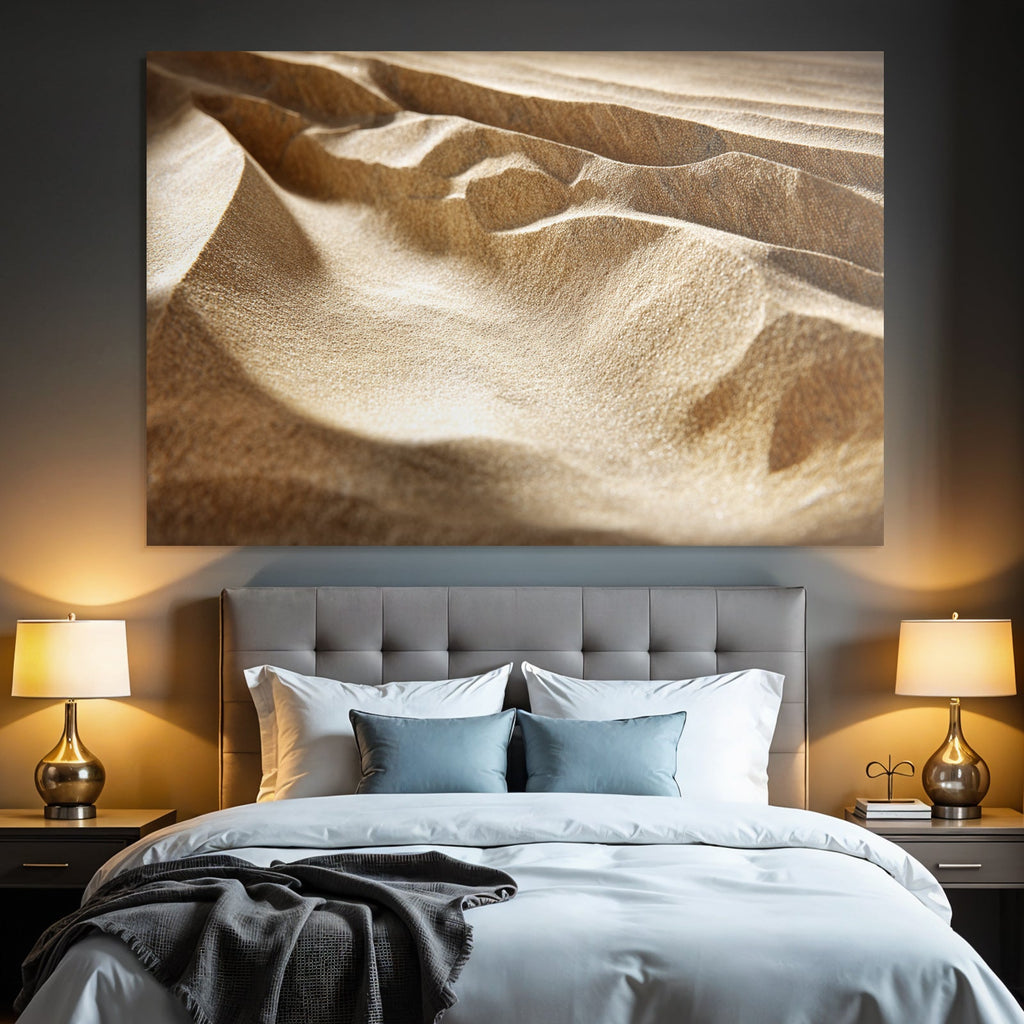 Sandnahaufnahme Mit Dünen Und Lichtspiel