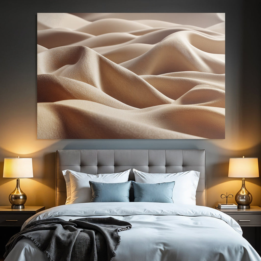Sanfte Falten Von Seide Beige Produktion Dekoratives Design