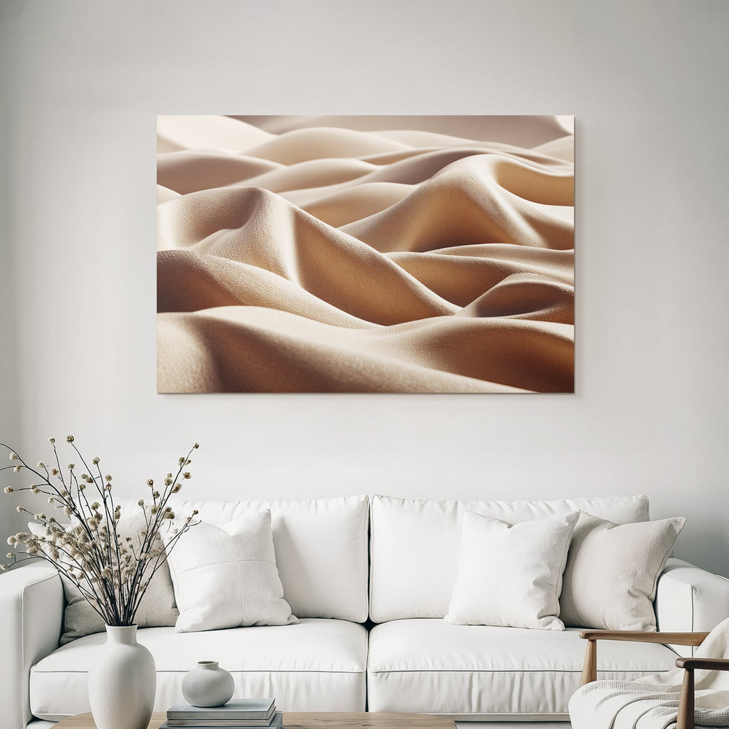 Sanfte Falten Von Seide Beige Produktion Dekoratives Design
