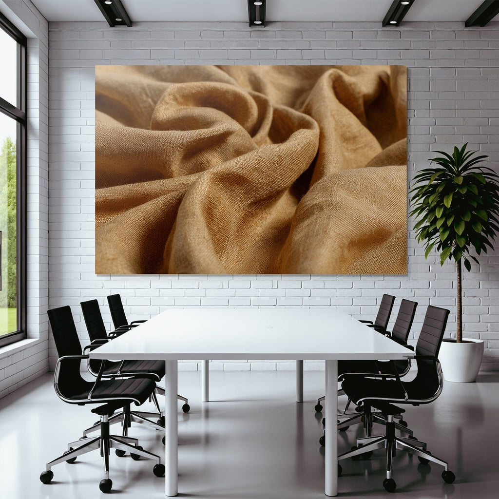 Texturiertes Stoff Detail Goldbraun Linen Baumwolle