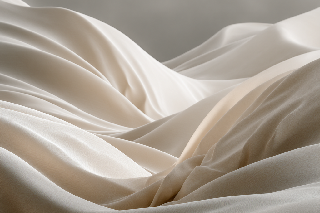 Weiche Stofftextur Fliessende Falten Eleganz | Gold und Beige | Farbenwelten