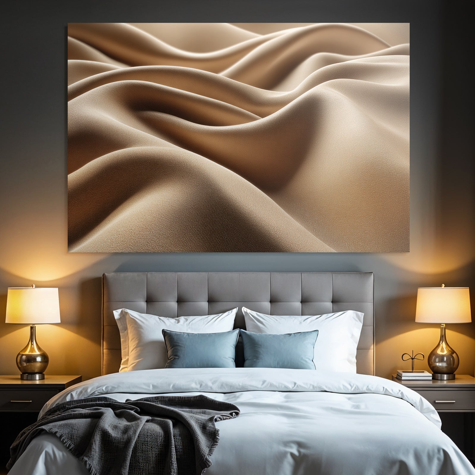 Weicher Fliessender Stoff Silky Beige Gold