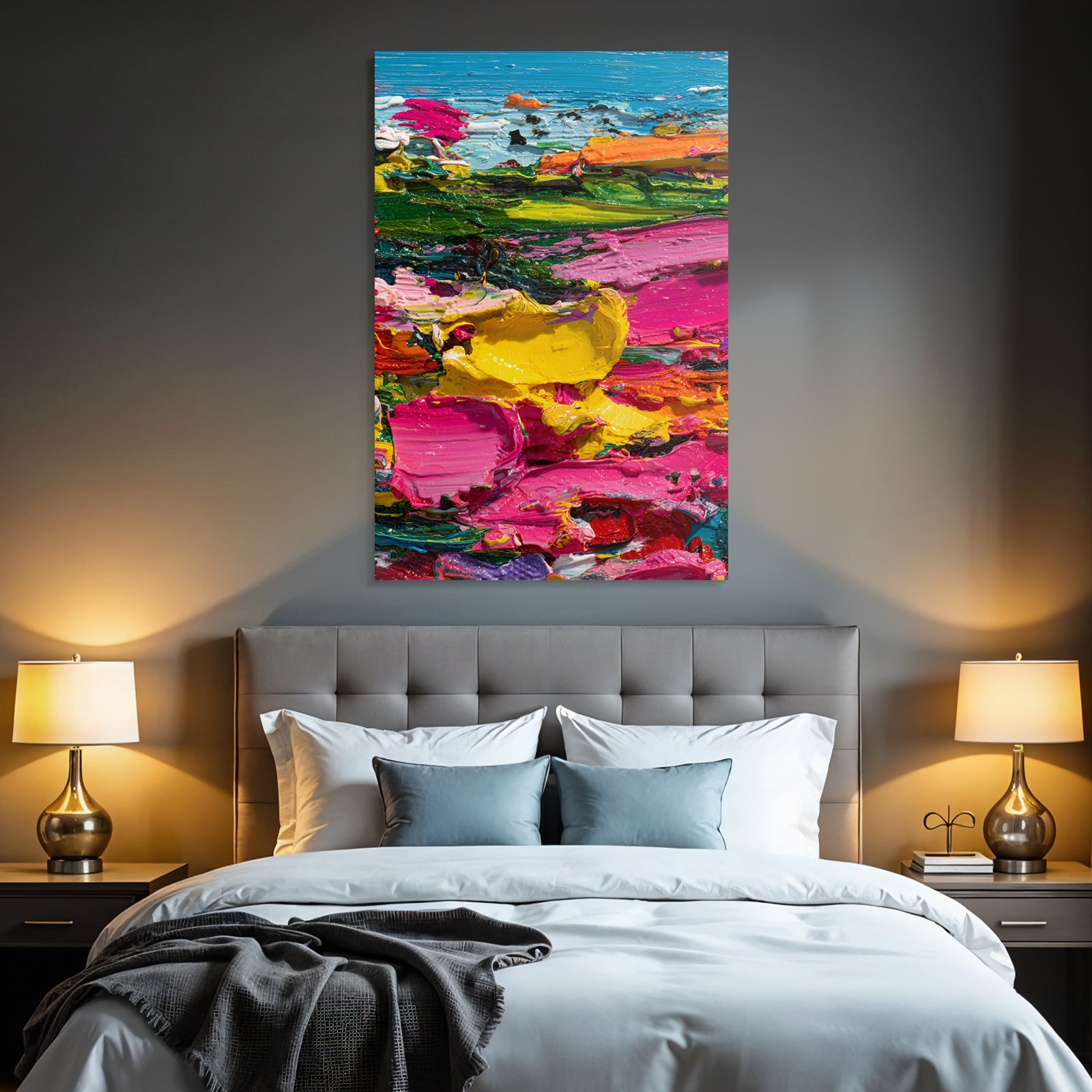 Abstracte Naheaufnahme Buntes Gemälde Imapsto Lebendige Farben
