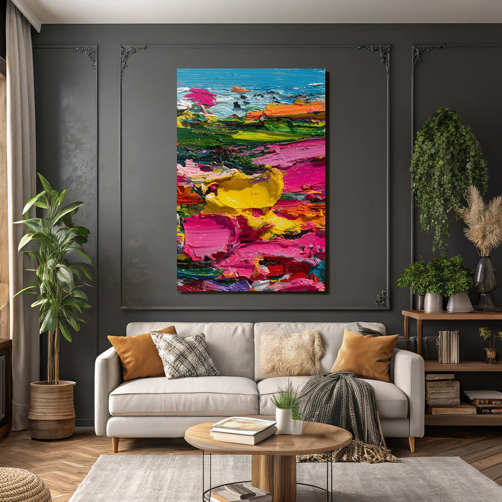 Abstracte Naheaufnahme Buntes Gemälde Imapsto Lebendige Farben