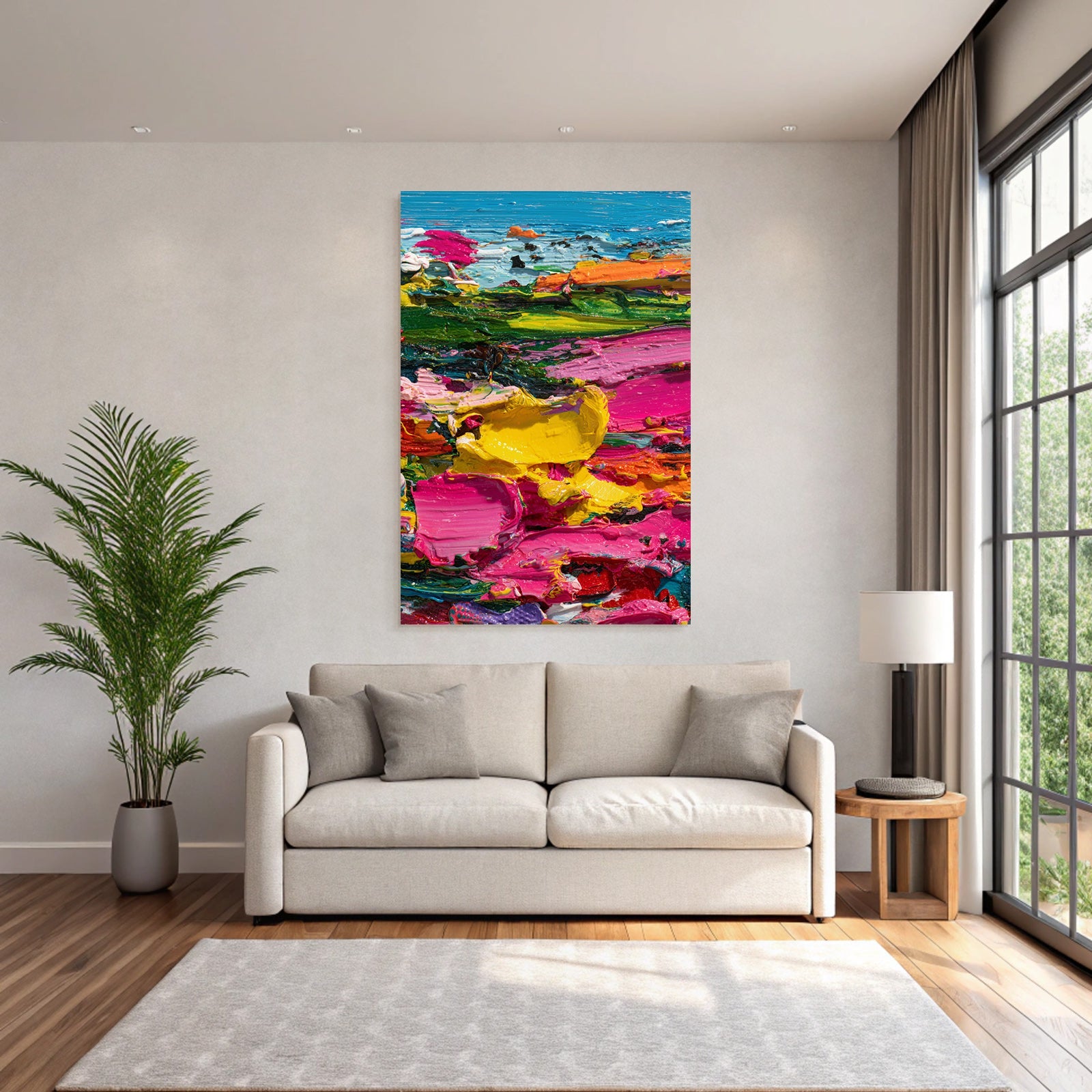 Abstracte Naheaufnahme Buntes Gemälde Imapsto Lebendige Farben