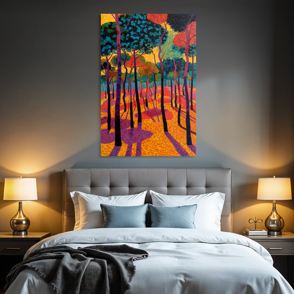 Bunte Waldlandschaft Moderner Impressionismus