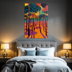 Bunte Waldlandschaft Moderner Impressionismus