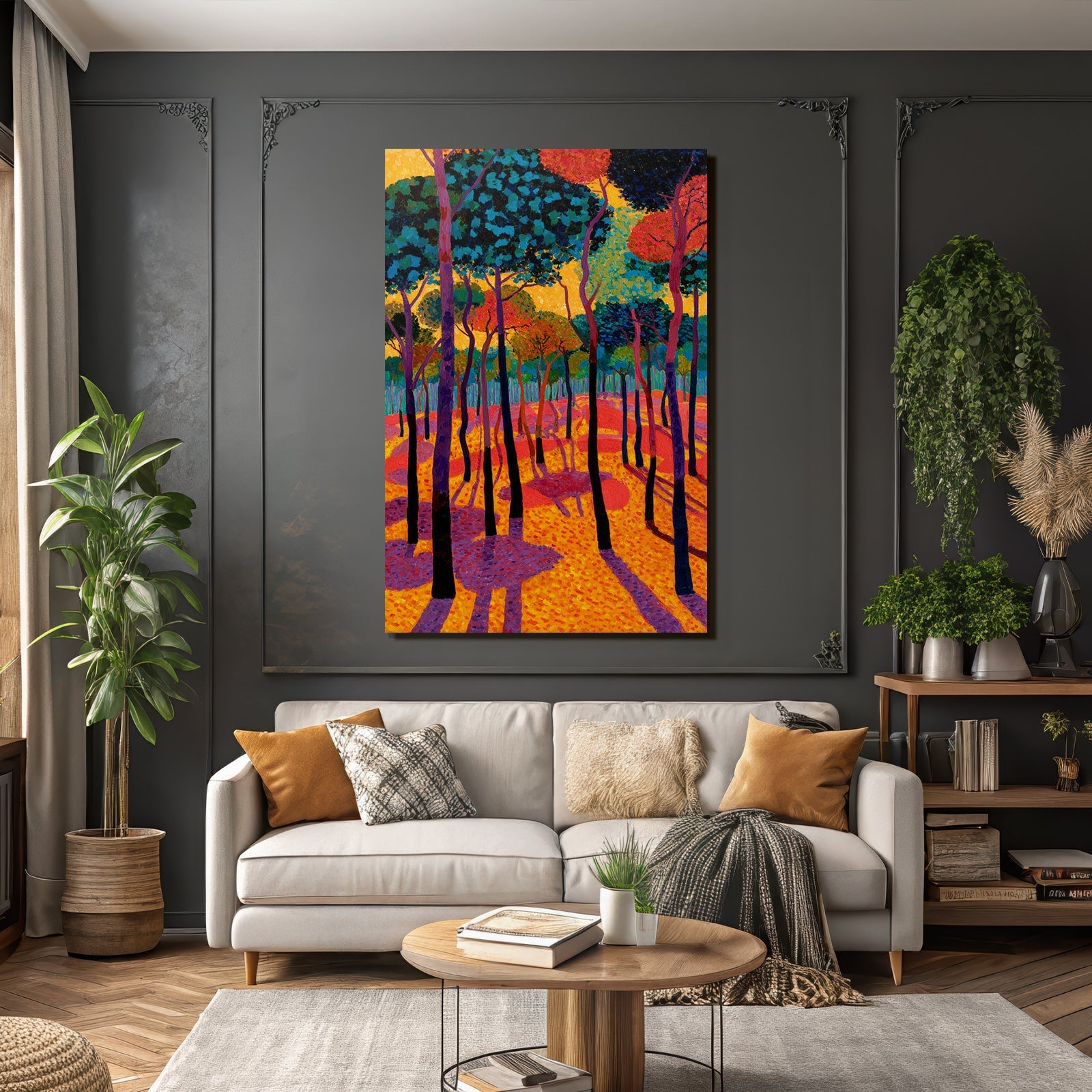 Bunte Waldlandschaft Moderner Impressionismus