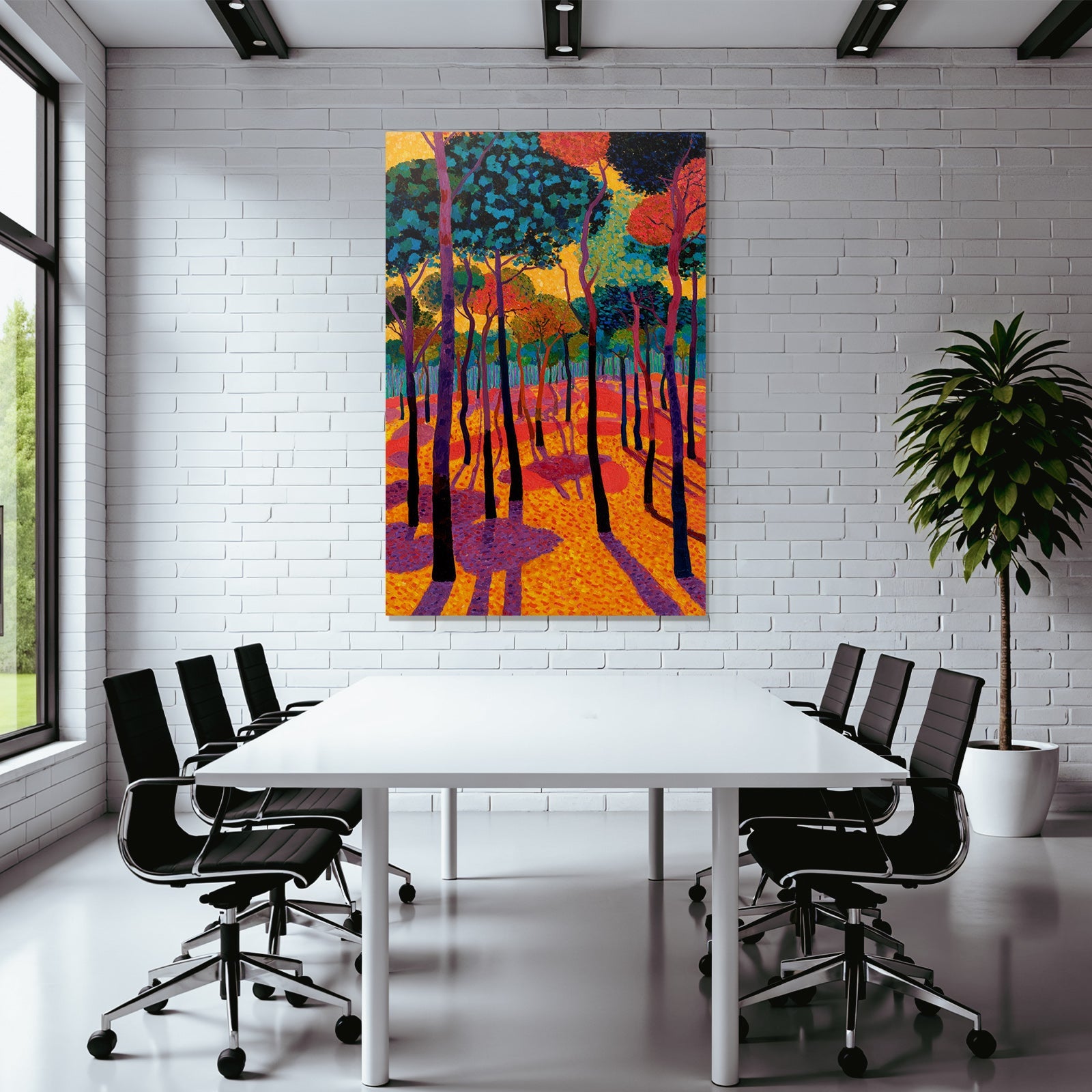 Bunte Waldlandschaft Moderner Impressionismus