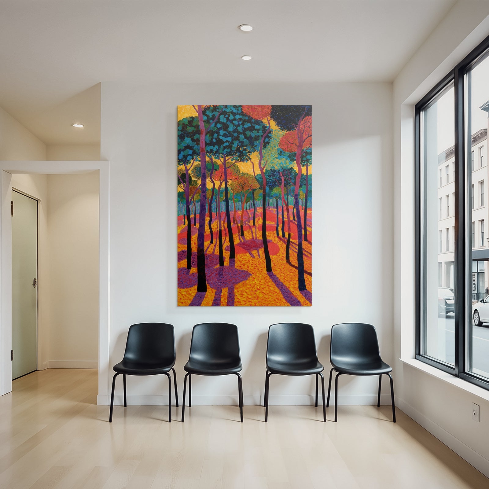 Bunte Waldlandschaft Moderner Impressionismus