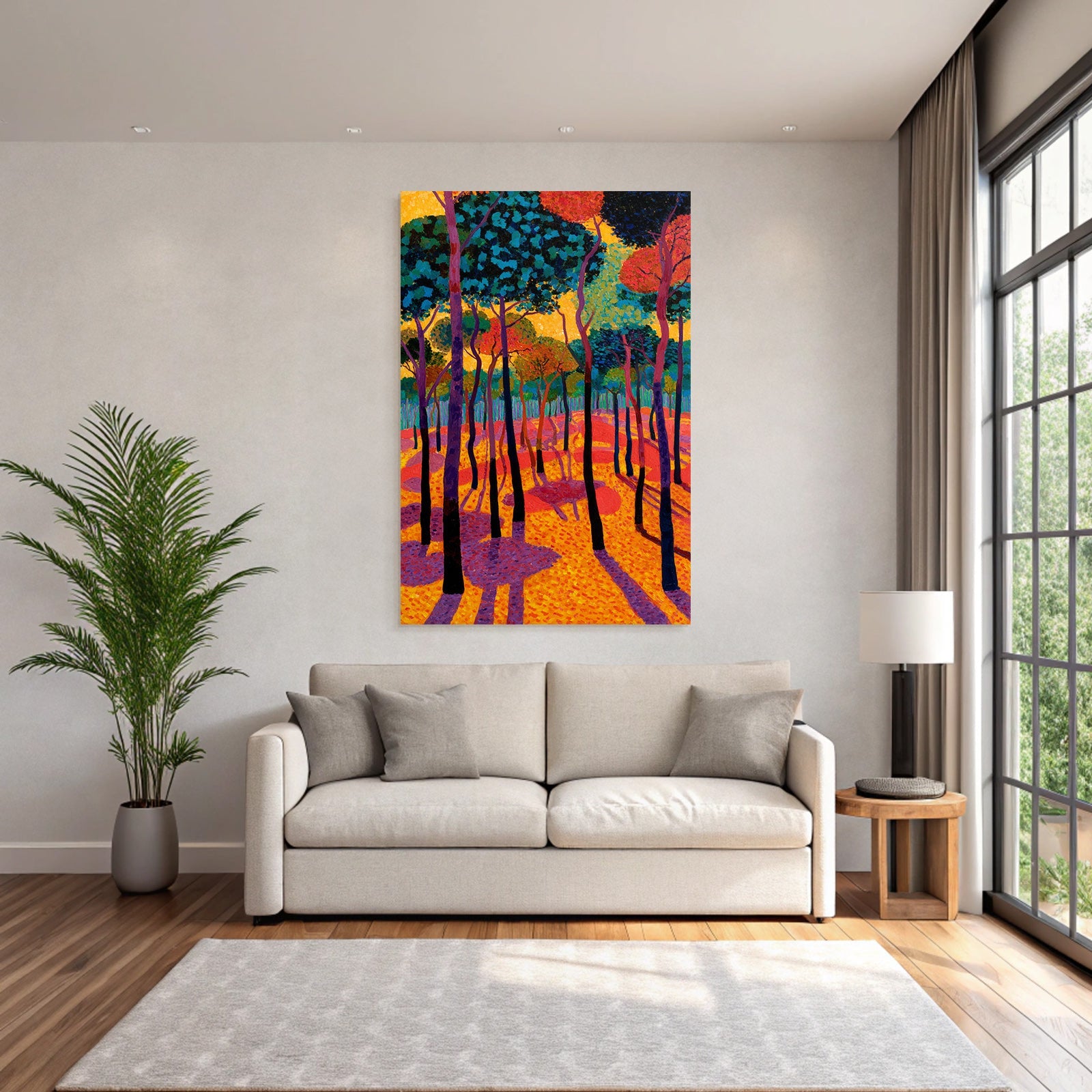 Bunte Waldlandschaft Moderner Impressionismus