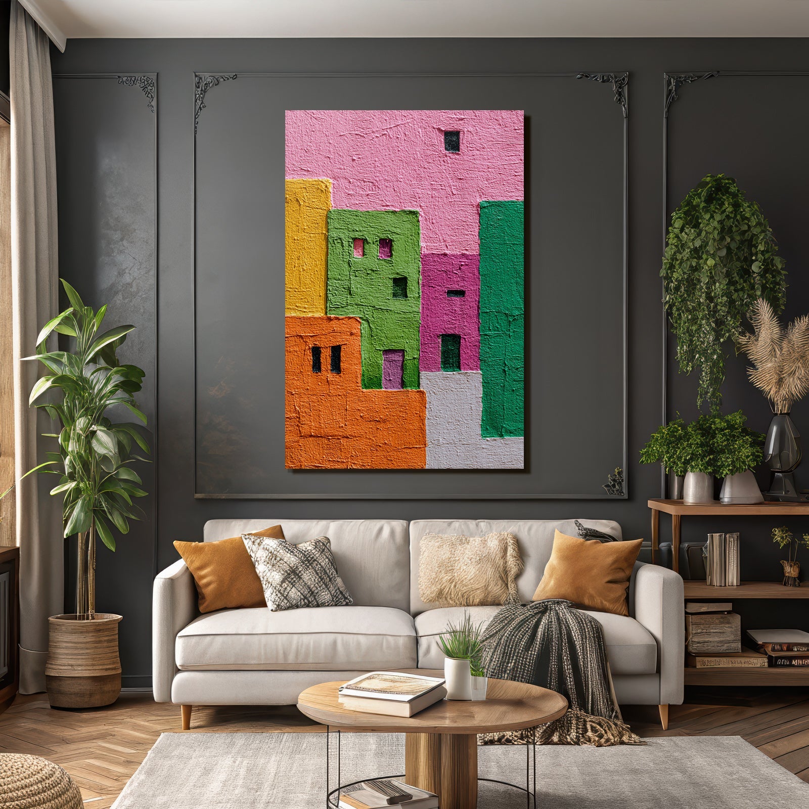 Farbige Geometrische Formen Abstrakte Kunstwerk
