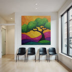 Bunt Baum In Traumhaften Landschaft Mit Swirling Farben