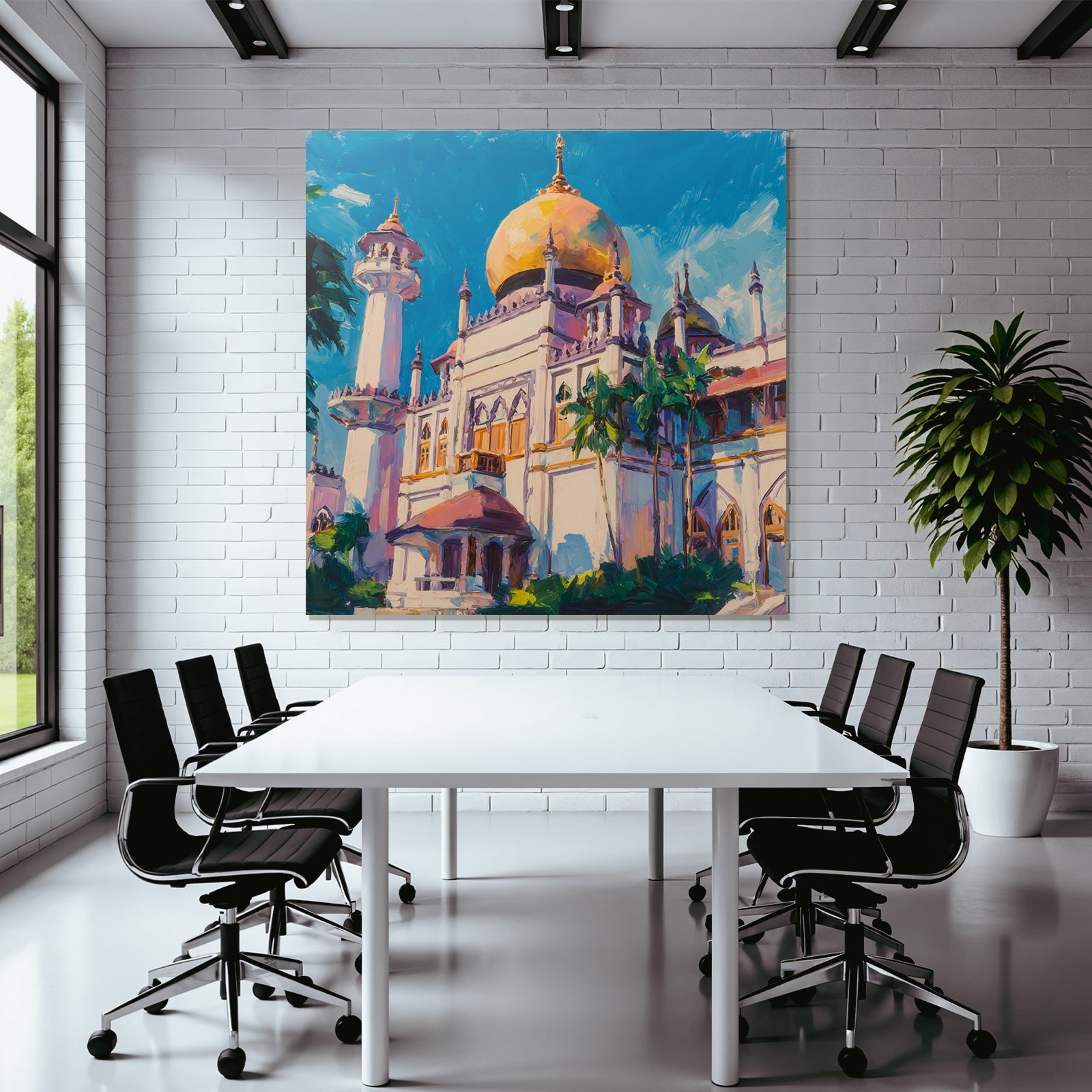 Goldene Kuppel Traditionelle Islamische Architektur Umgeben Von Grün