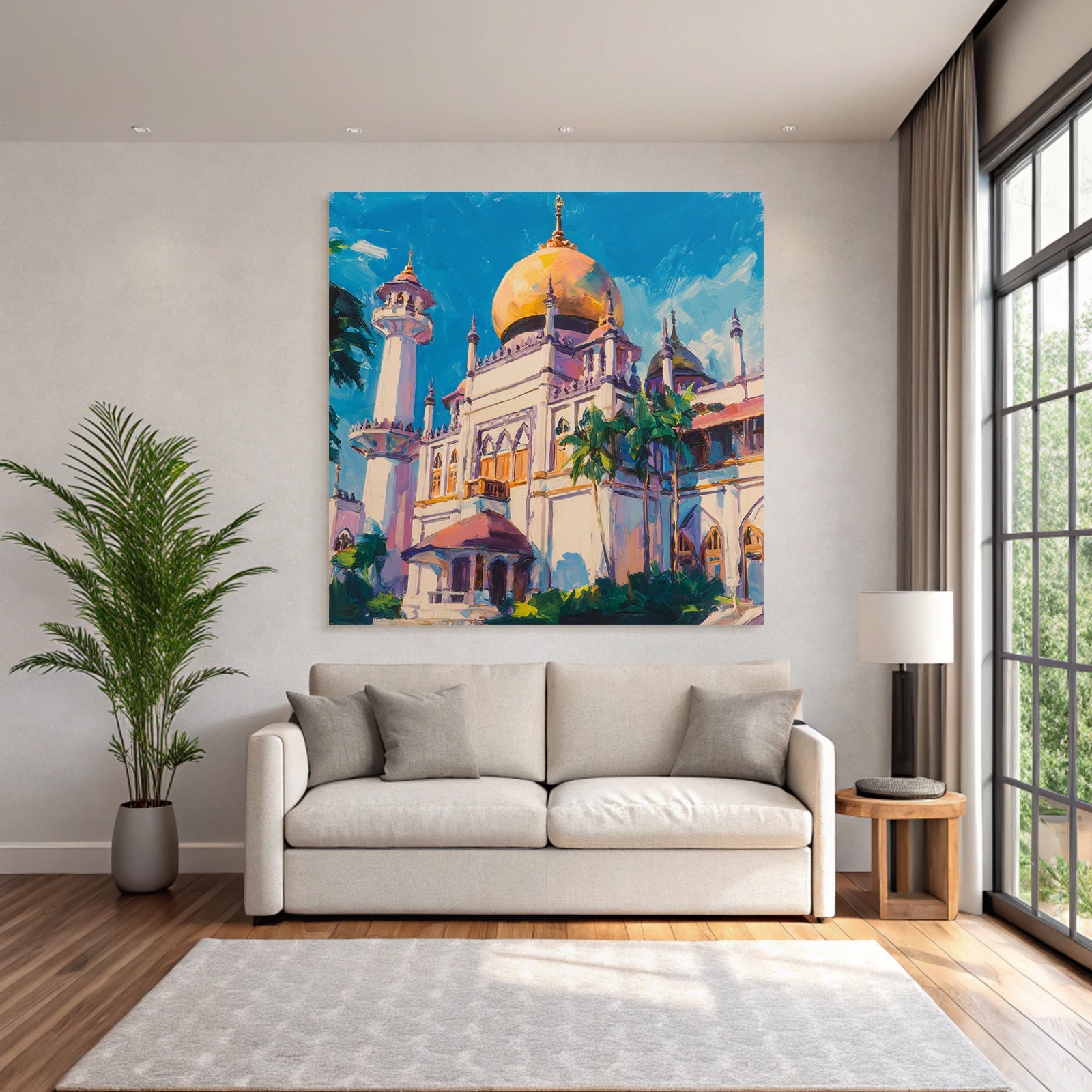 Goldene Kuppel Traditionelle Islamische Architektur Umgeben Von Grün