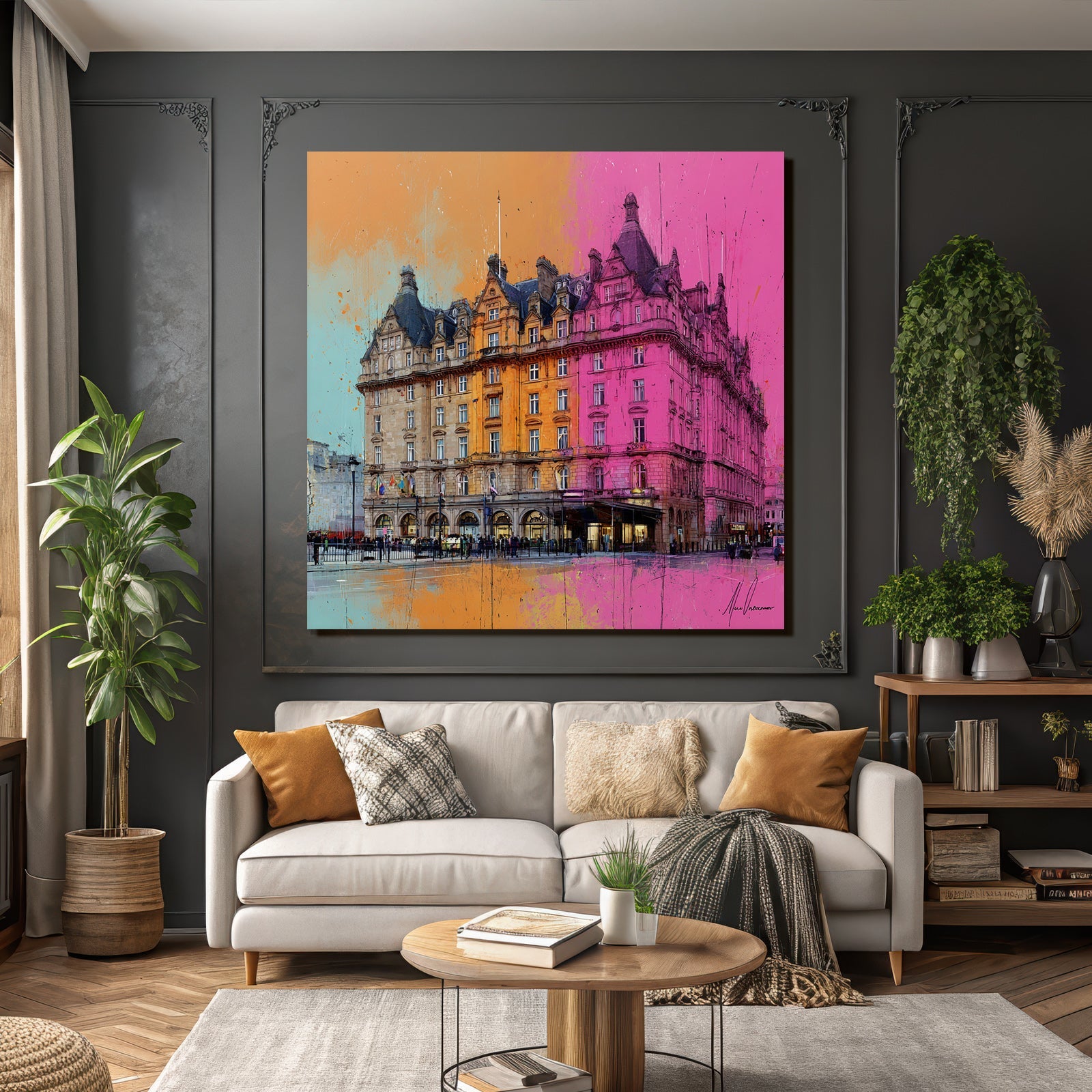 Kunstvolle Architektur Mit Leuchtenden Farben